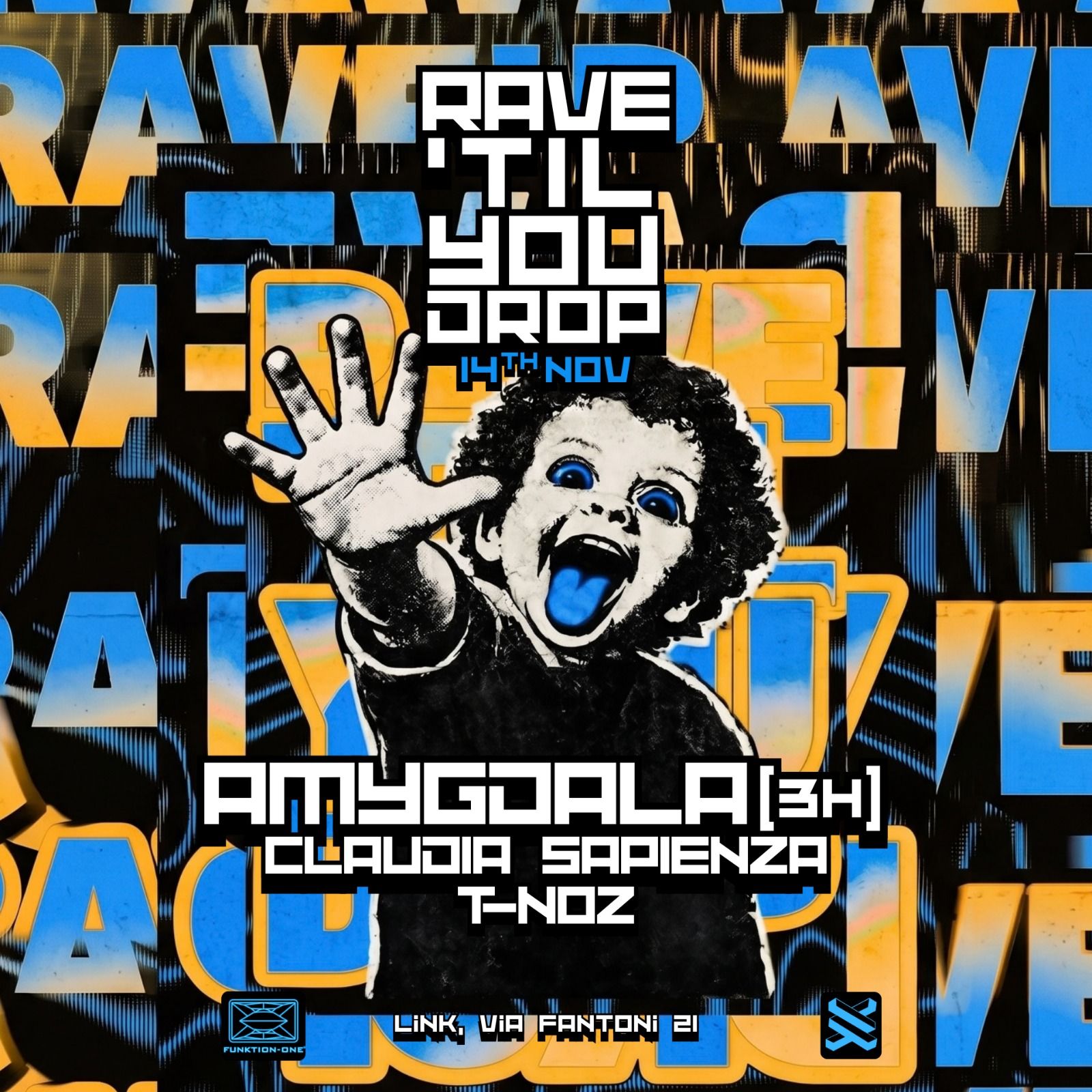 Flyer Rave ‘Til You Drop al Link, 14 novembre 2026